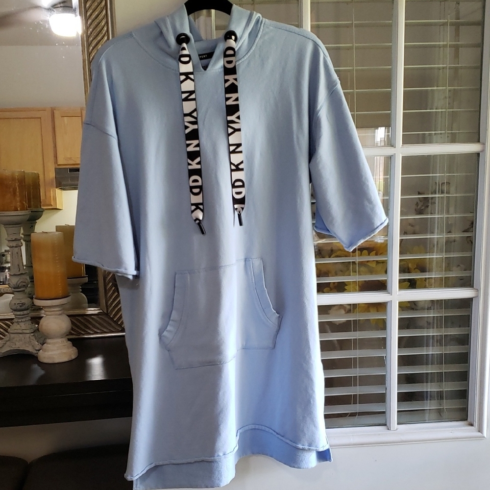 DKNY Sky Blue Hoodie Dress
